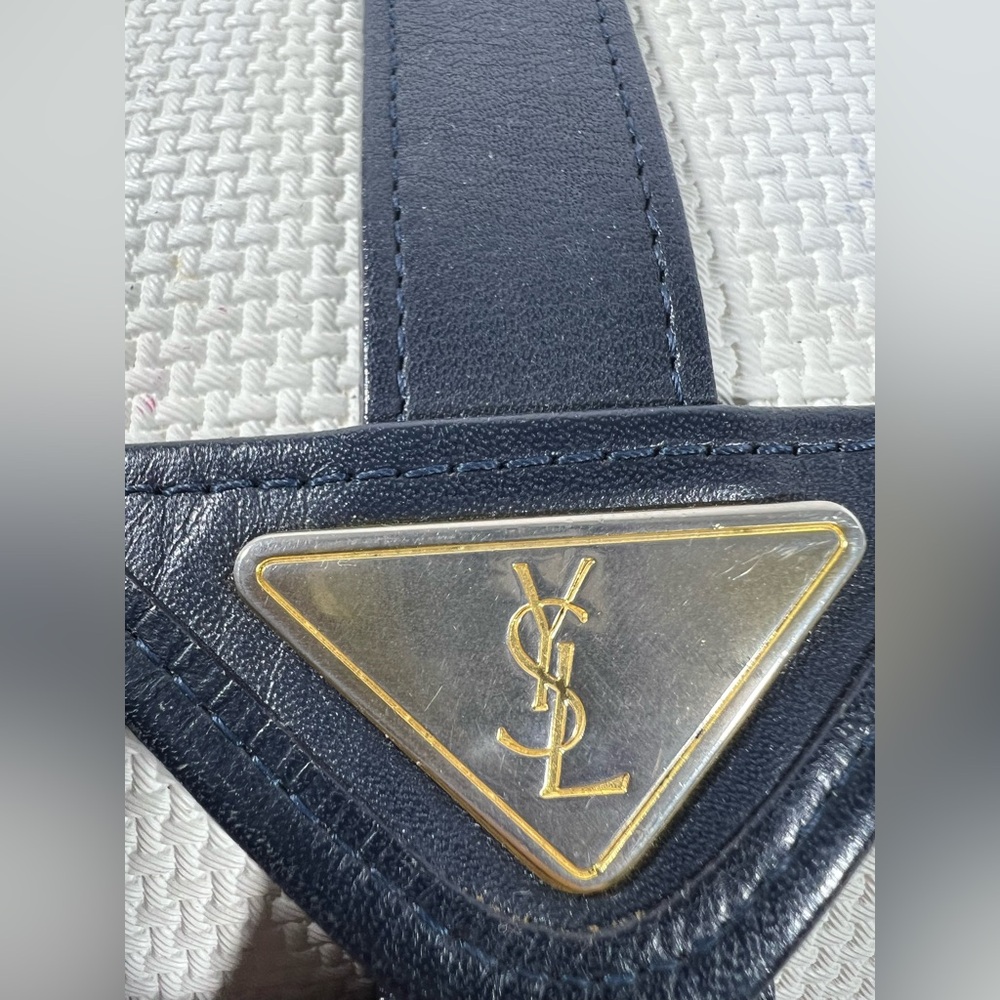 3053: Vintage YSL Triangle Logo Canvas Shoulder Bag Restoration Project - Picture 10 of 13